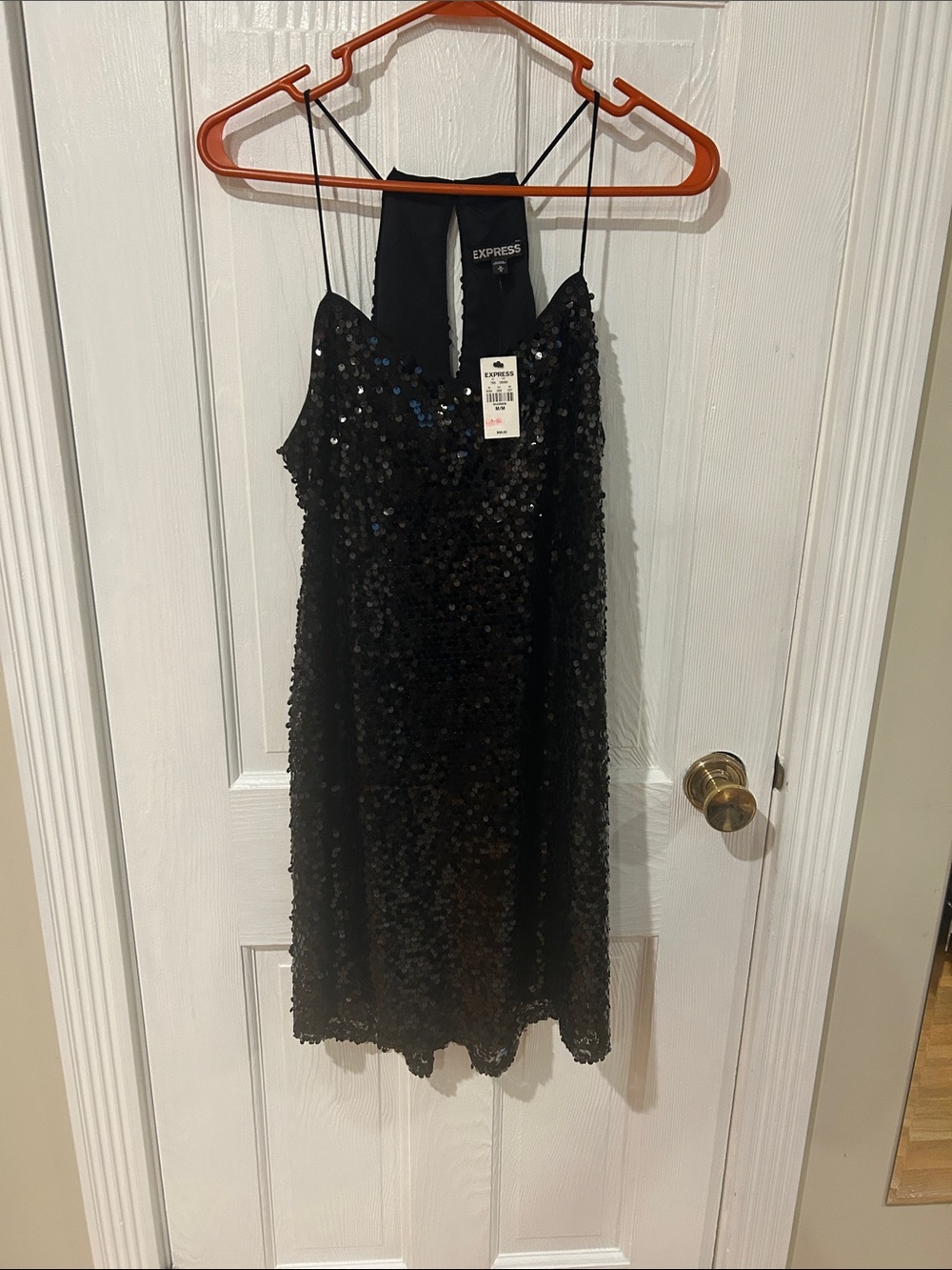 Express Black Sequin Girls Party Dress